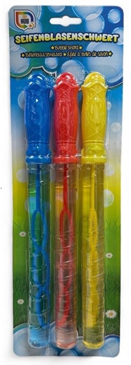 Bellenblaas Zwaard -setje van 3 verschillende kleuren vakantie cadeau