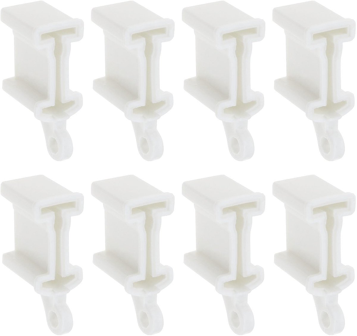 Dailygoods- Gordijnrail Eindkappen 8 Stuks - Duurzaam POM-materiaal - Eenvoudige Installatie - Robuust en Breukbestendig - Kosteneffectief - Wit - Gordijnrail Accessoires