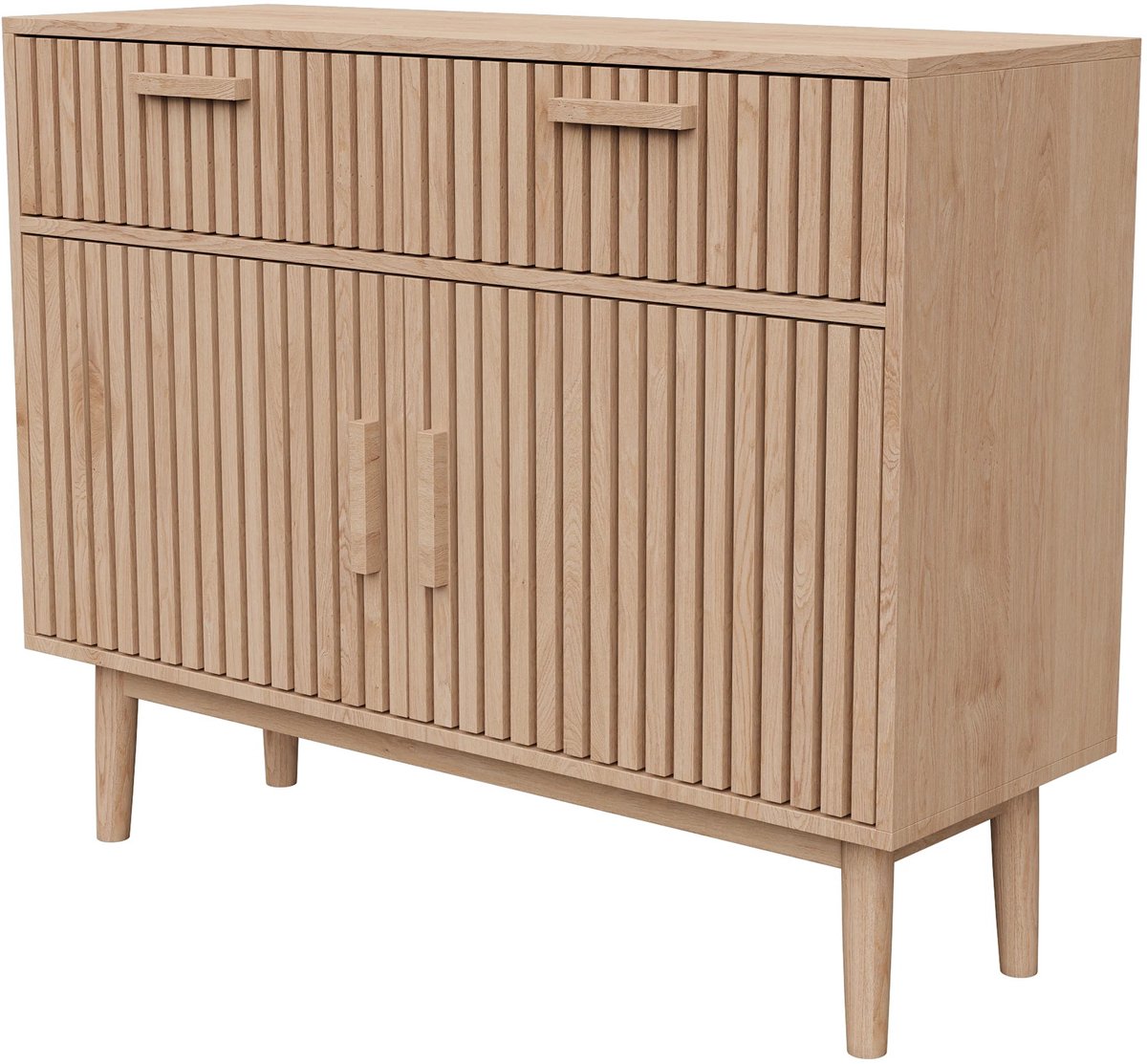 Archi Dressoir met 4 Laden – Ladekast - Country Style Opbergkast – Houtkleur - Massief Houten Poten – Inclusief Kantelbeveiliging