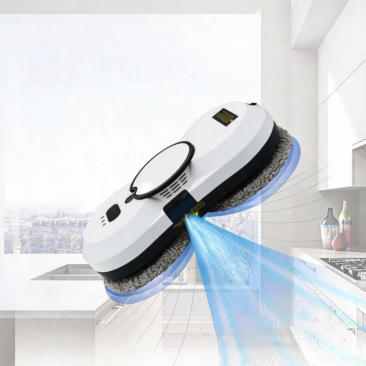 Raamrobot - Robot Glazenwasser - Ramenwasser - Automatische Sproei - 5600Pa Zuignap - Intelligente Planning - Valbeveiliging - Voor Hoge Ramen & Gladde Oppervlakken thumbnail 7