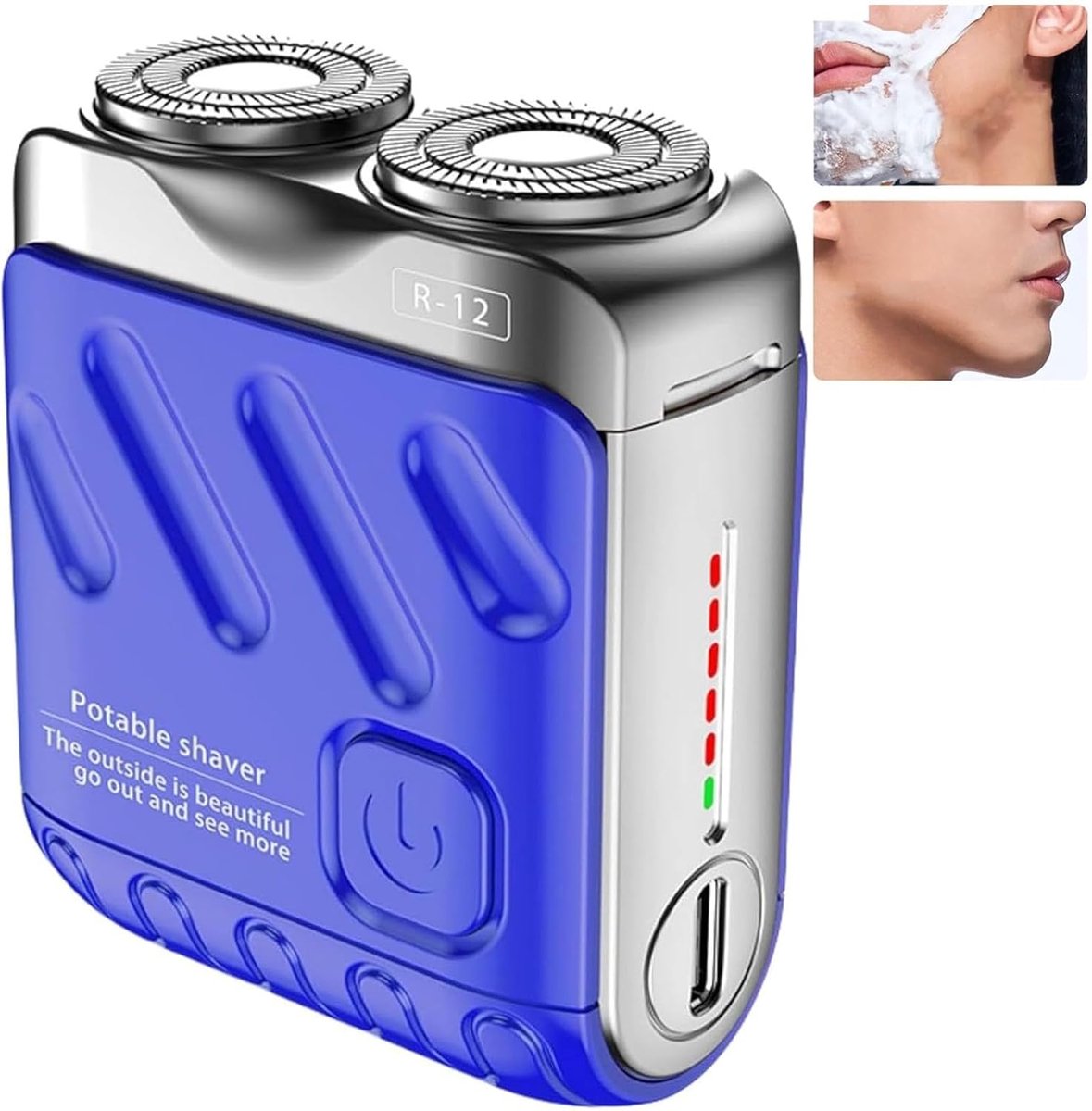 Mini Scheerapparaat - Zakformaat Shaver - Glad Scheren - Nat en Droog - Compact Formaat - Blauw