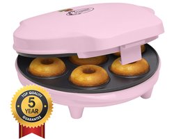 Bestron Donutmaker - ADM218SDP - Mini donutmaker - 700W - 7 donuts - Roze - 5 jaar garantie
