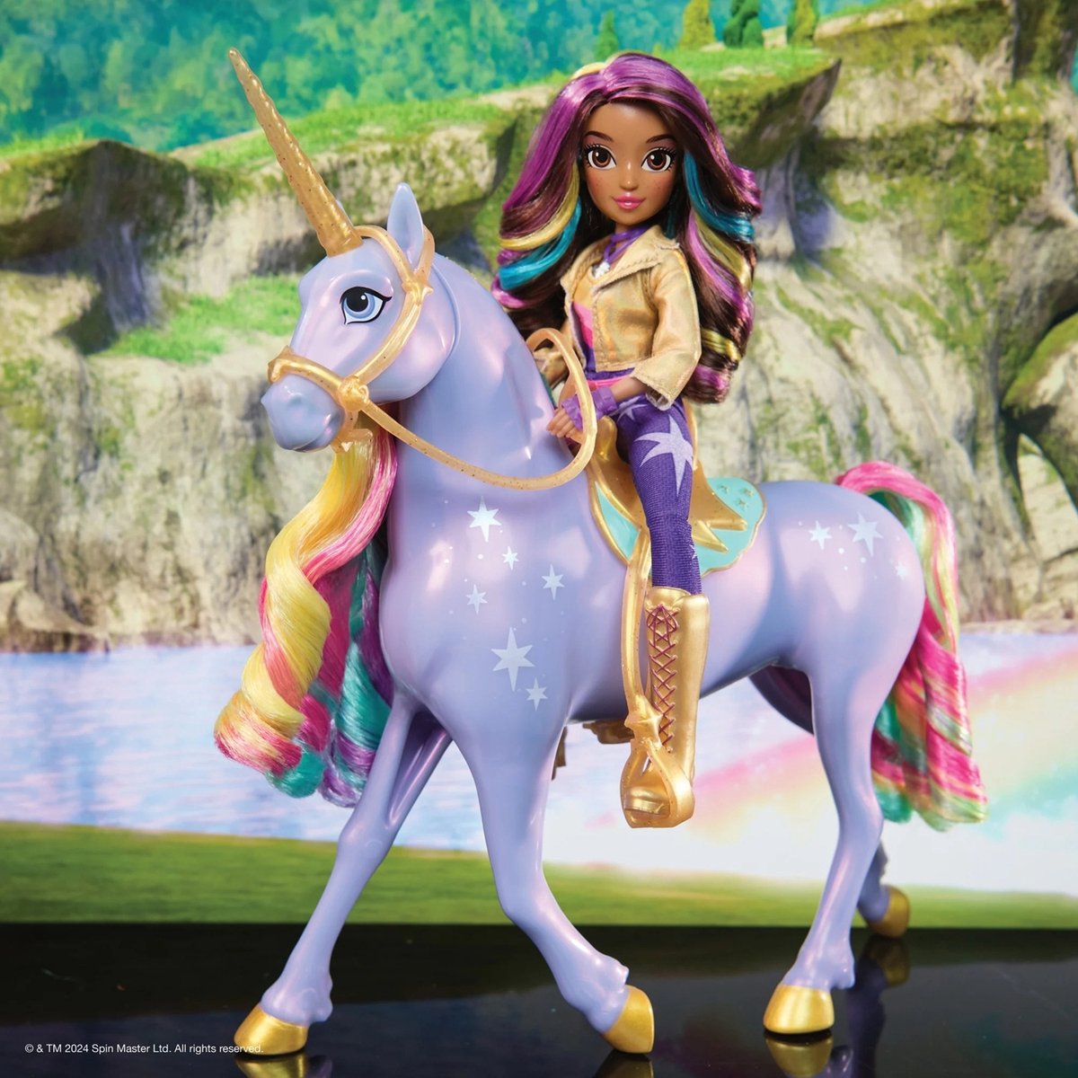 Unicorn Academy - Sophia & Regenboog Lichtmagie Wildstar - Modepop met Interactieve Eenhoorn met licht geluid en muziek — afbeelding 15
