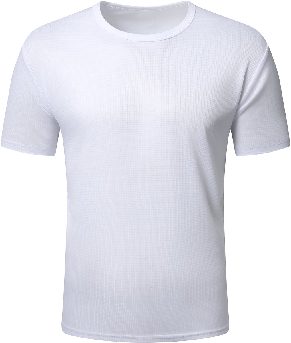YOUTHUP Heren Casual Sport Korte Mouw T-Shirt Ronde Hals Eenvoudig Wit