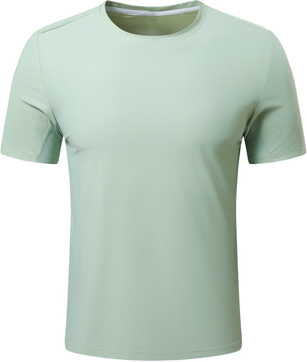 YOUTHUP Heren Sneldrogend Sport T-Shirt Reflecterende Strepen Achter Groen
