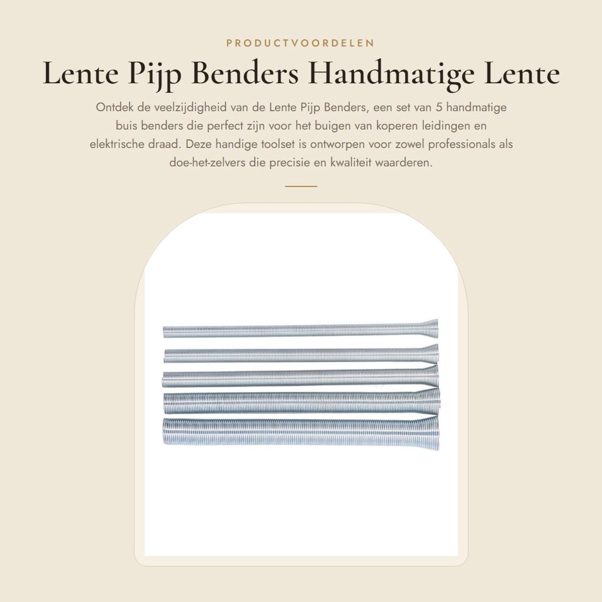 Dailygoods - Lente Pijp Benders - Handmatige Lente Buis Bender - 5 Stuks - Geschikt voor Koper - Voor Elektrische Draad - Niet Roestend