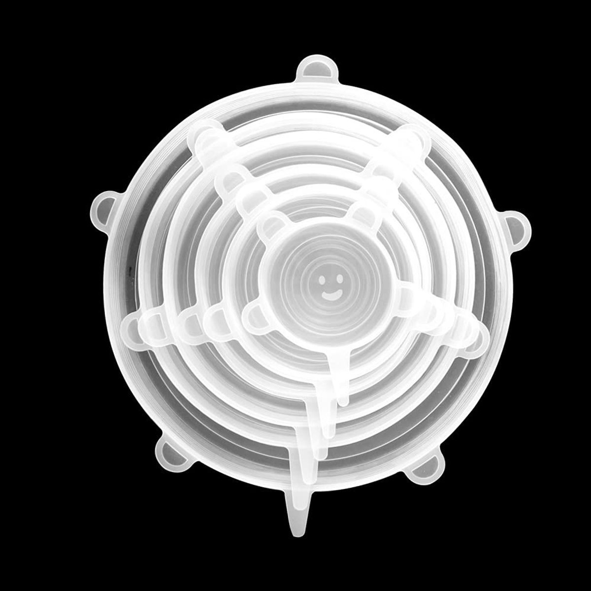 Dailygoods- Siliconen Deksel - 12 Stuks - Ronde Deksel - Rekbaar - Voor Kommen/Glazen - Transparant - Voor Bewaren van Levensmiddelen - Deksels