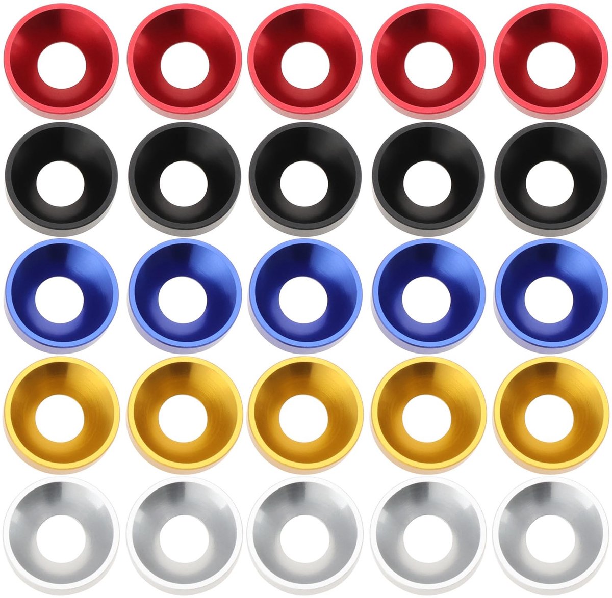 Dailygoods- Pakkingen 25 stuks - Verzonken Ringen - Aluminiumlegering - Lichtgewicht - Duurzaam - Voor Auto/Meubels
