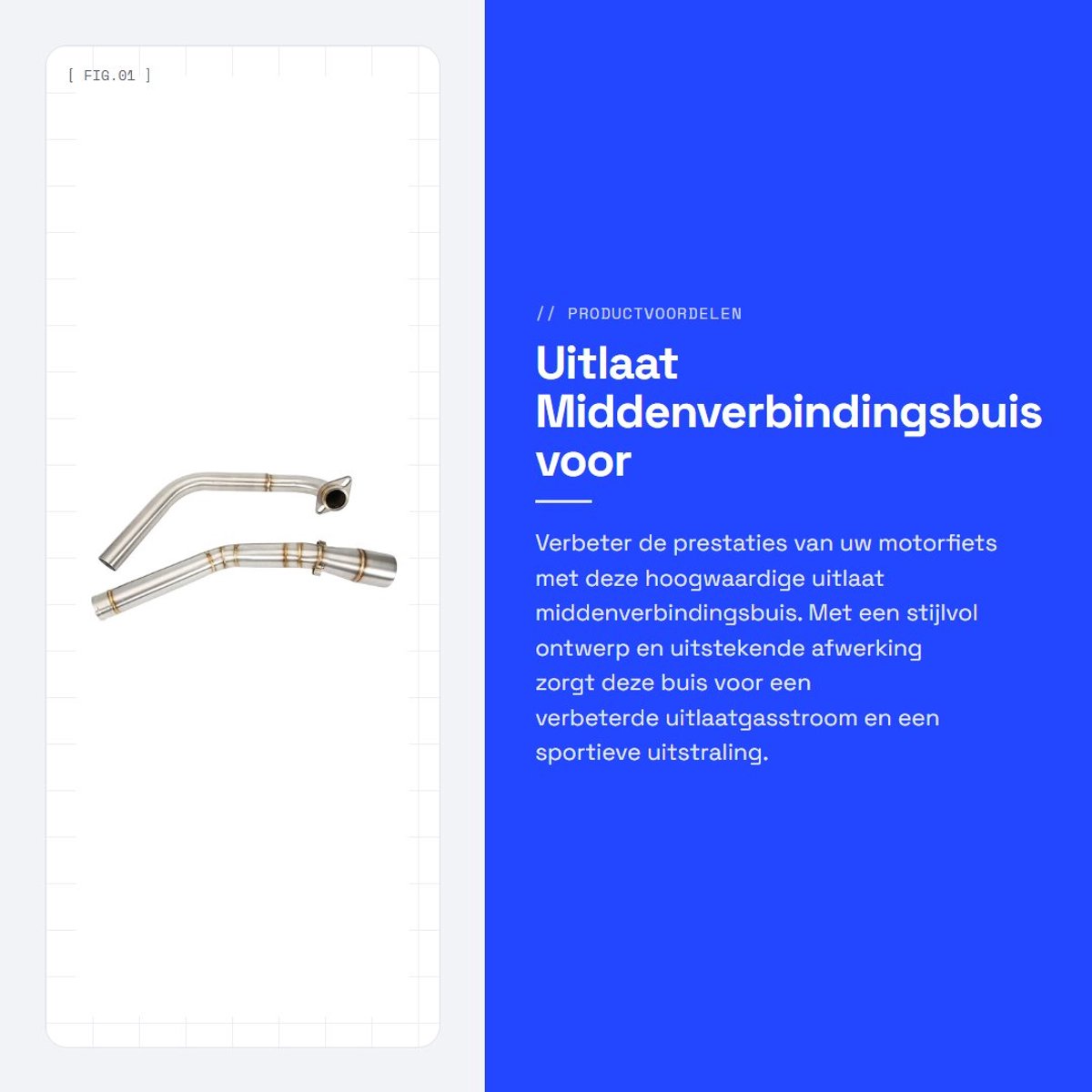 Dailygoods- Middenverbindingsbuis Gloednieuw - Uitlaatpijp - Modificatie - Geschikt voor YZF R15/MT-15/MT-125 - Verbeterd ontwerp - Stijlvol ontwerp