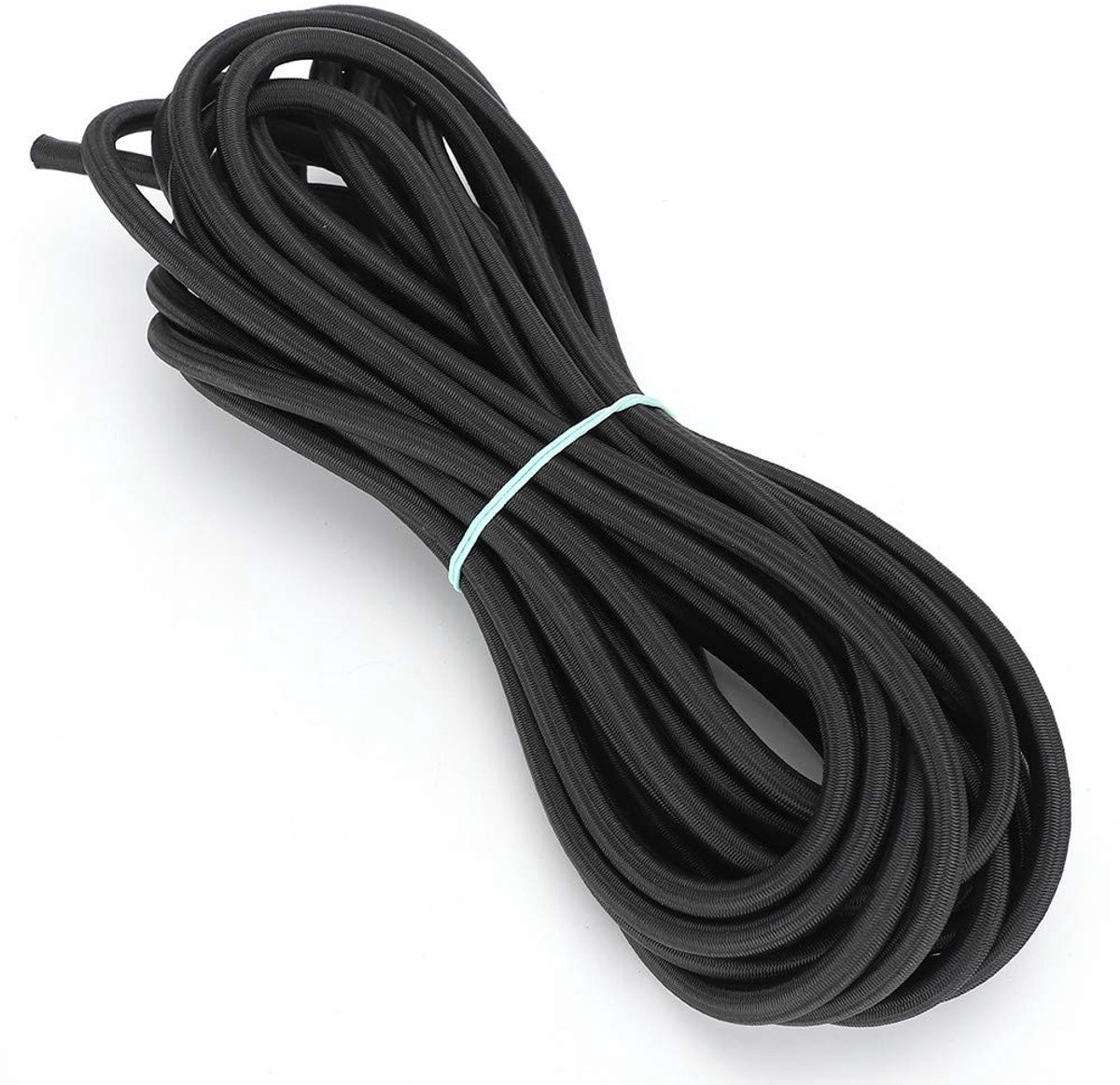 Dailygoods- Bungeekoord 7 mm - Elastisch Koord - Polypropyleenvezel - Zwart - 10 m - Kleding Naaiaccessoires - Elastisch Touw
