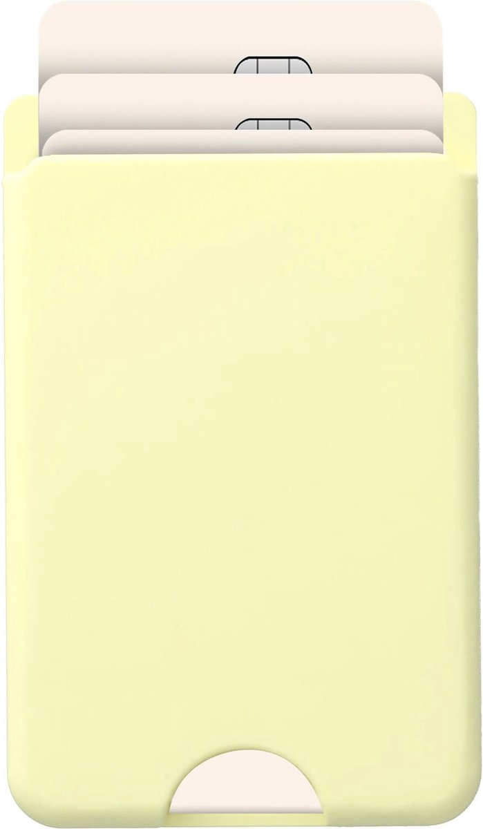 AVY Magnetische Kaarthouder | Compatibel met MagSafe | Ruimte voor 3 Pasjes | Siliconen Pasjeshouder Wallet | Butter Yellow