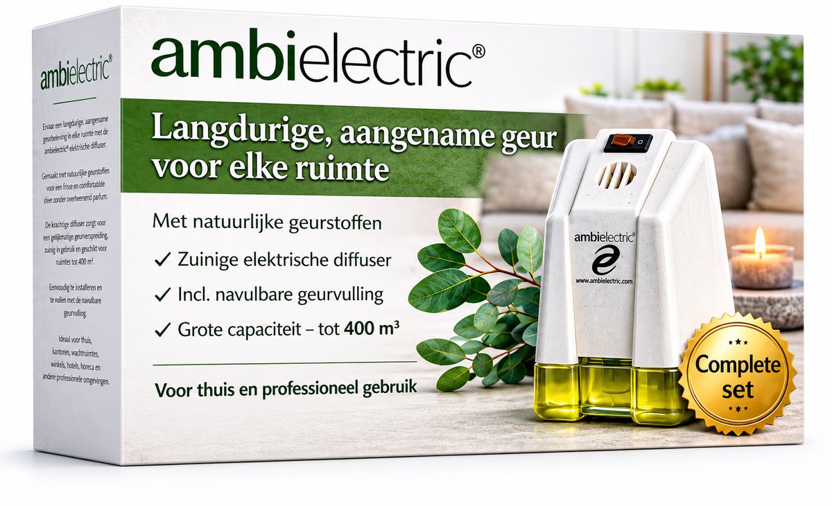 Ambielectric Relax Geurverspreider Stopcontact–Starterkit met Navulling – Rustgevende Geur