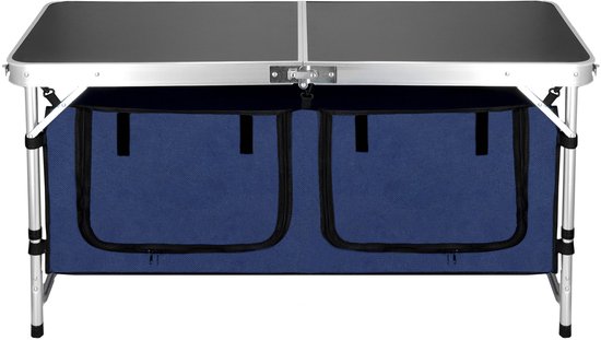 Springos Campingtafel - Vouwtafel - Inklapbaar - Verstelbaar - Inclusief Stoelen - 120x47x55 - Zilver van Springos — afbeelding 5