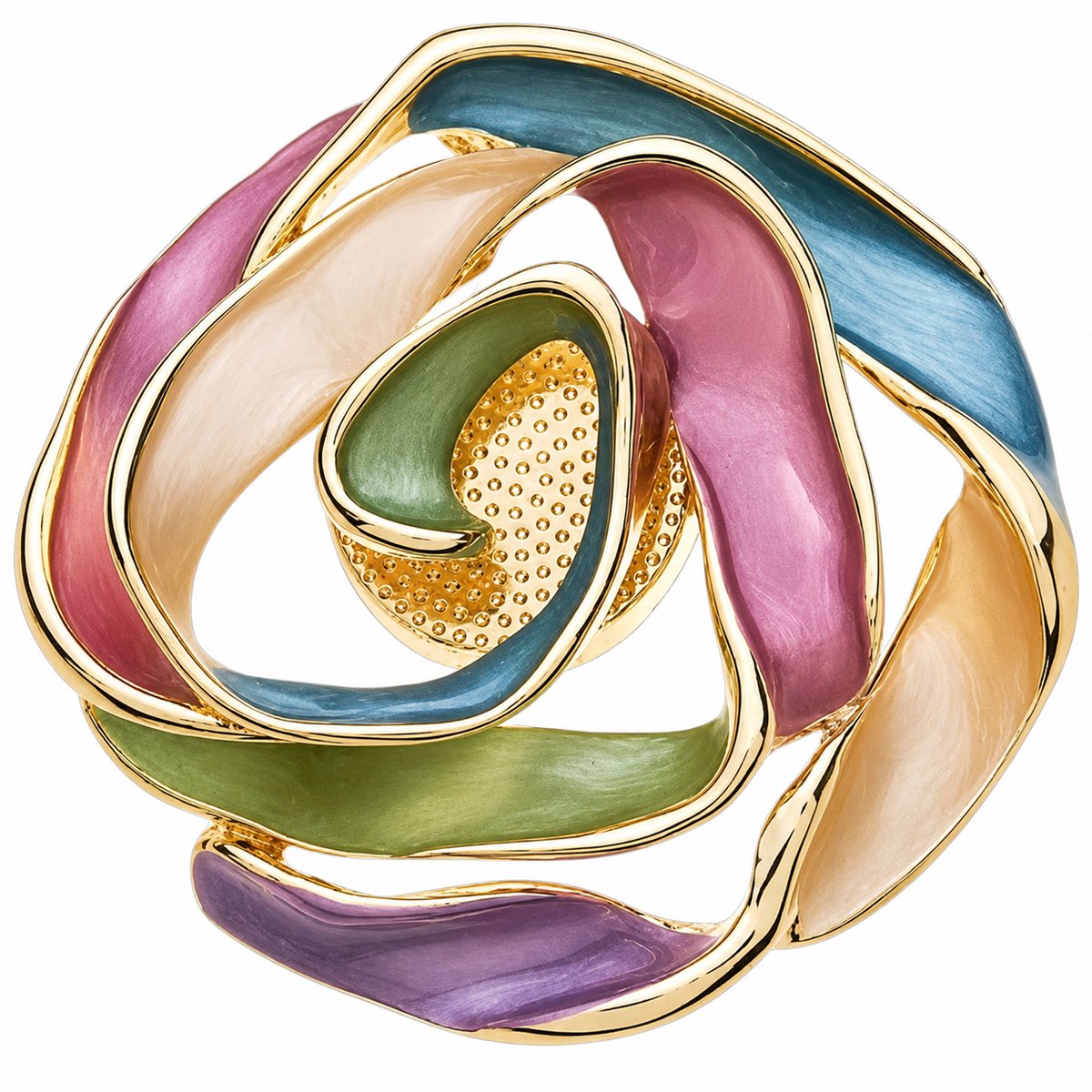 Fashionclip®- Magneet - Broches - Magneetsluiting - Magneetbroche - Goud - Kleurrijke Harmonie