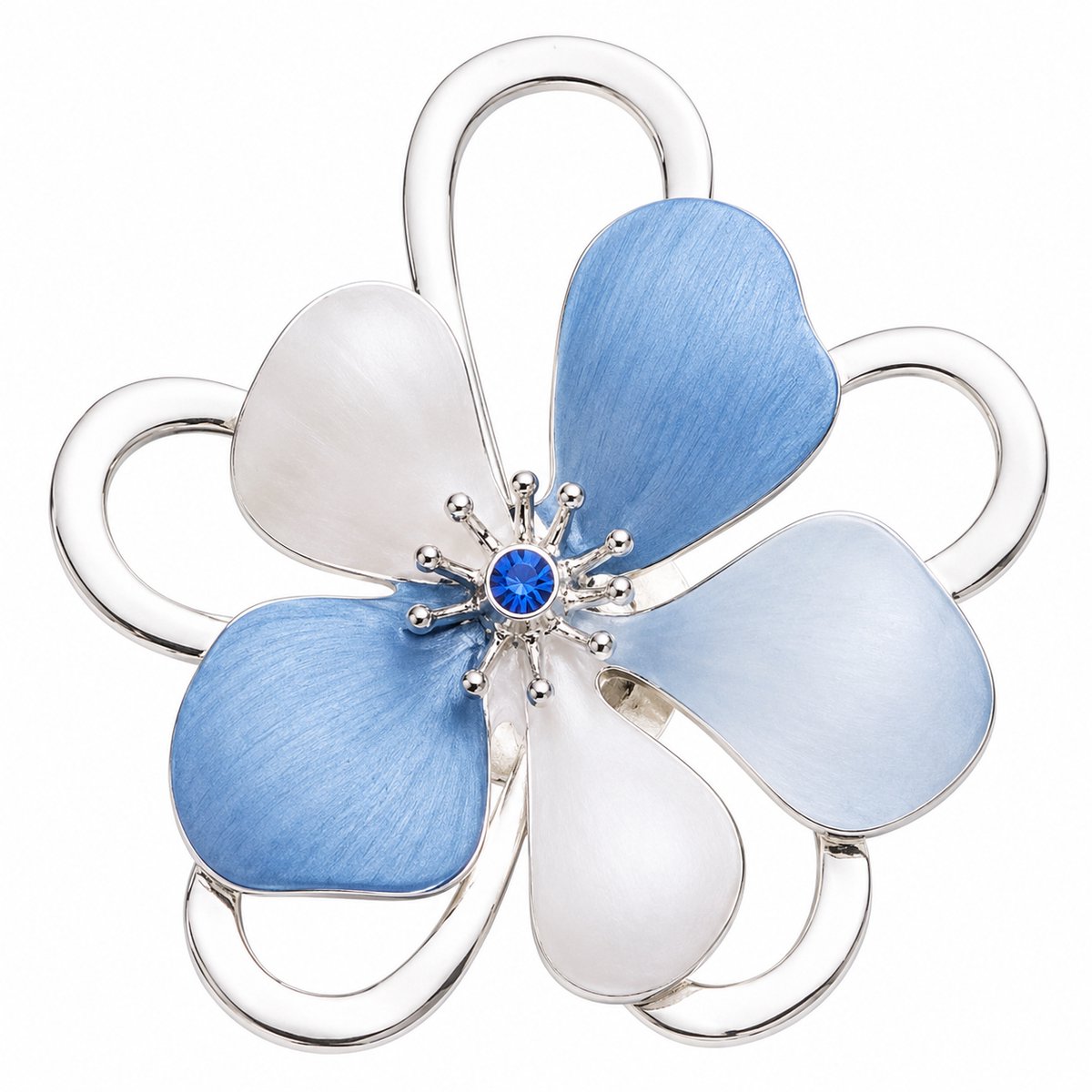 Fashionclip®- Magneet - Broches - Magneetsluiting - Magneetbroche -Hemelsblauwe Bloesem