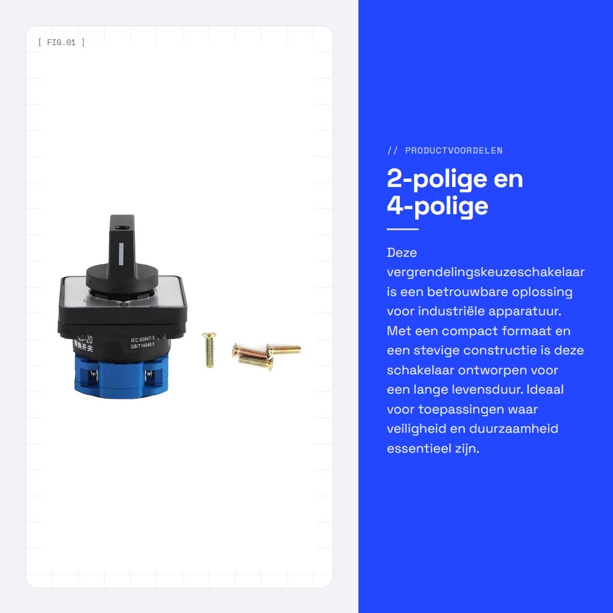 Dailygoods - 2-polige en 4-polige Vergrendelingskeuzeschakelaar