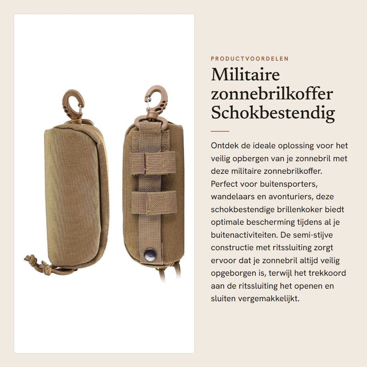 Dailygoods- Zonnebrilkoffer Schokbestendig - Brillenkoker Hard Case - Draagbaar - Grote Capaciteit - Ritssluiting - Gemakkelijk te Dragen