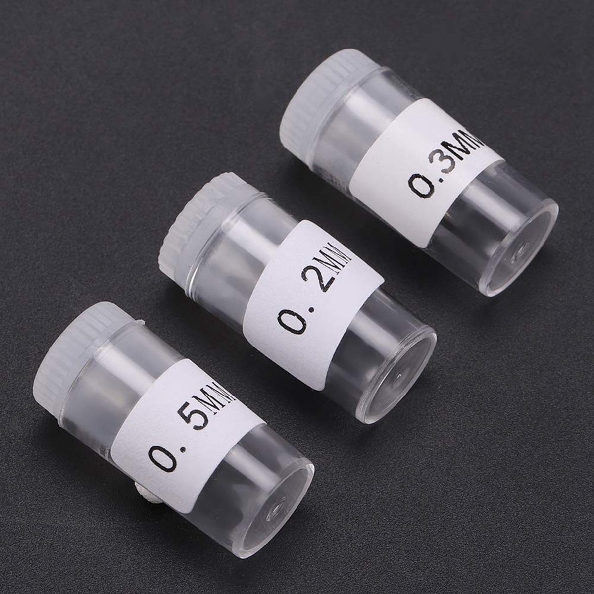 Dailygoods- Airbrush Tips Vervangset - 3 Stuks - Roestvrij Staal - 0.2mm/0.3mm/0.5mm - Duurzaam - Opbergdoos - Geschikt voor Beginners - Airbrush Nozzles