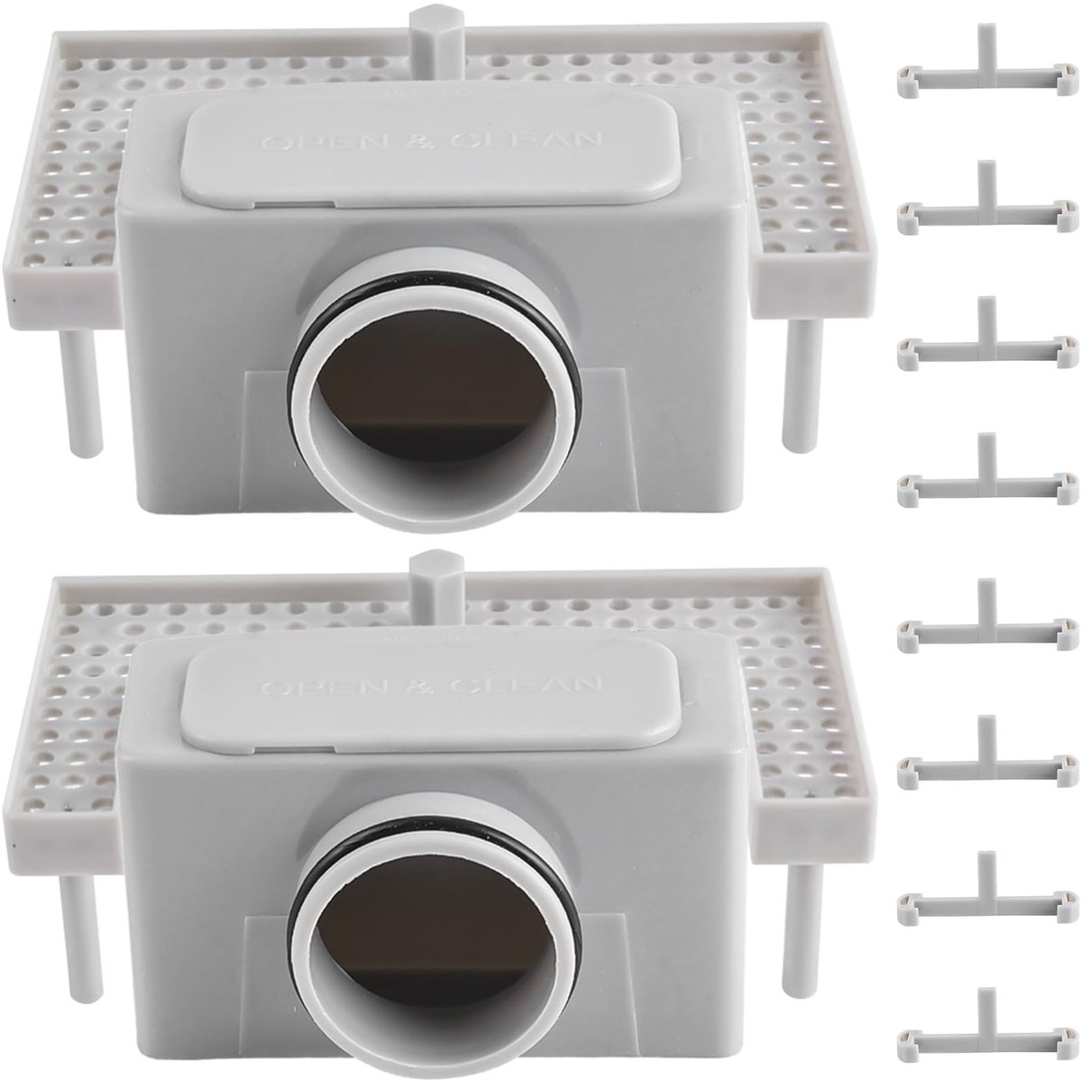Dailygoods- Douchegoot Sifon met Geurstop - Haarzeef voor Douchegoot - Haarfilter - Doucheafvoer - Vloerafvoer - 2 Stuks - Afvoerputje