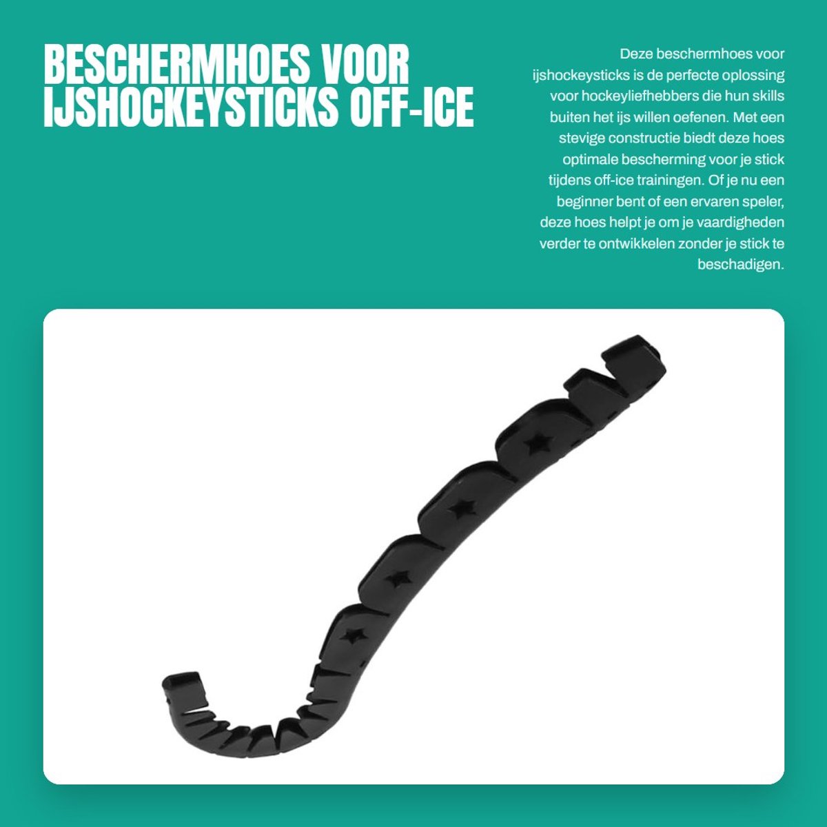 Dailygoods- Beschermhoes voor ijshockeysticks - Hockeybescherming - Sportoefenhulpmiddel - Stevig plastic - 30 x 9 cm - Zwart