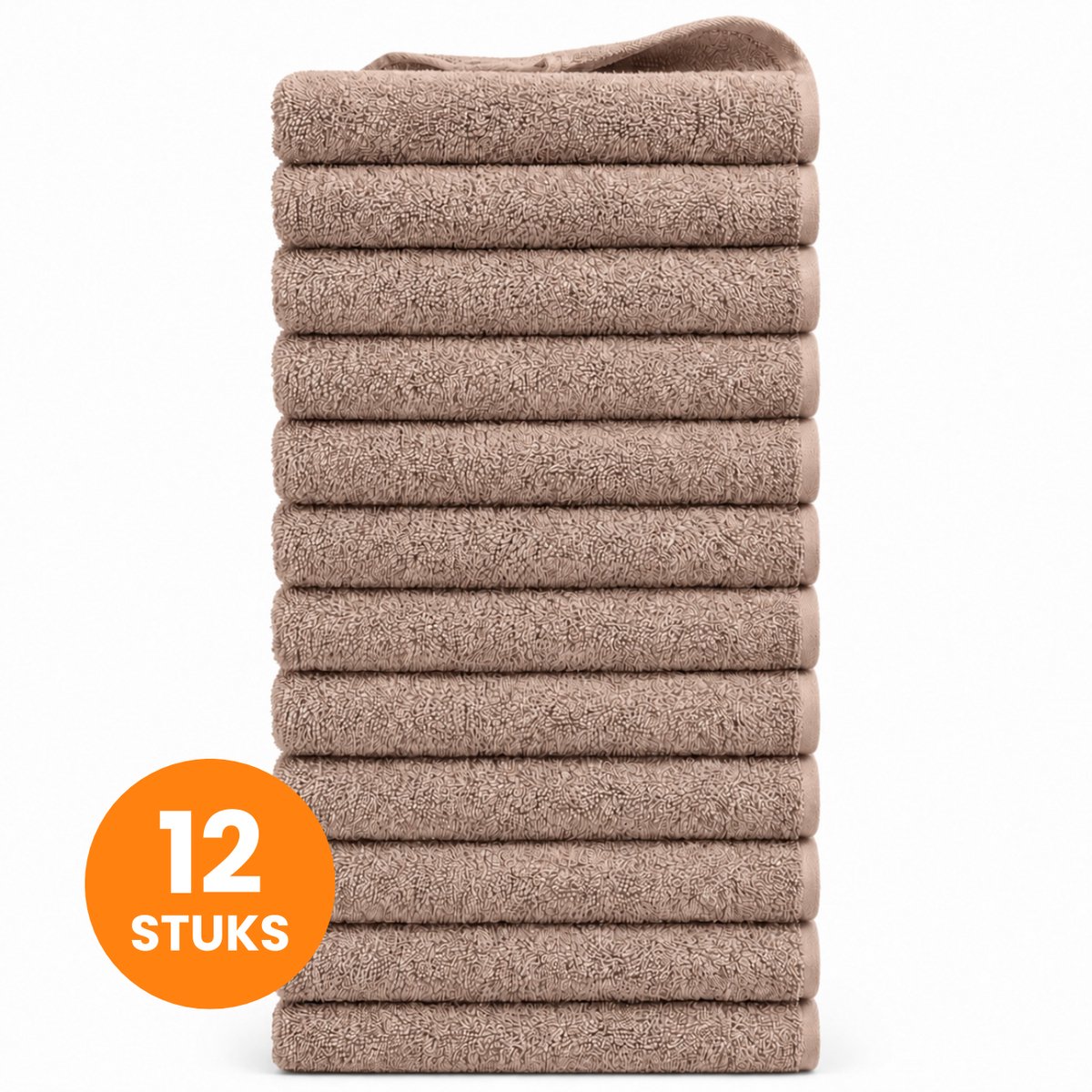 Funnies Handdoeken 12-Pack Pinkstone - Set van 12 Luxe Handdoeken - 50 x 100 cm - Hoogwaardig 100% Katoen - 500 gram/m² Dikke, Zachte en Sneldrogende Handdoek - Ideaal voor Badkamer, Sport, Sauna, Zwembad en Vakantie