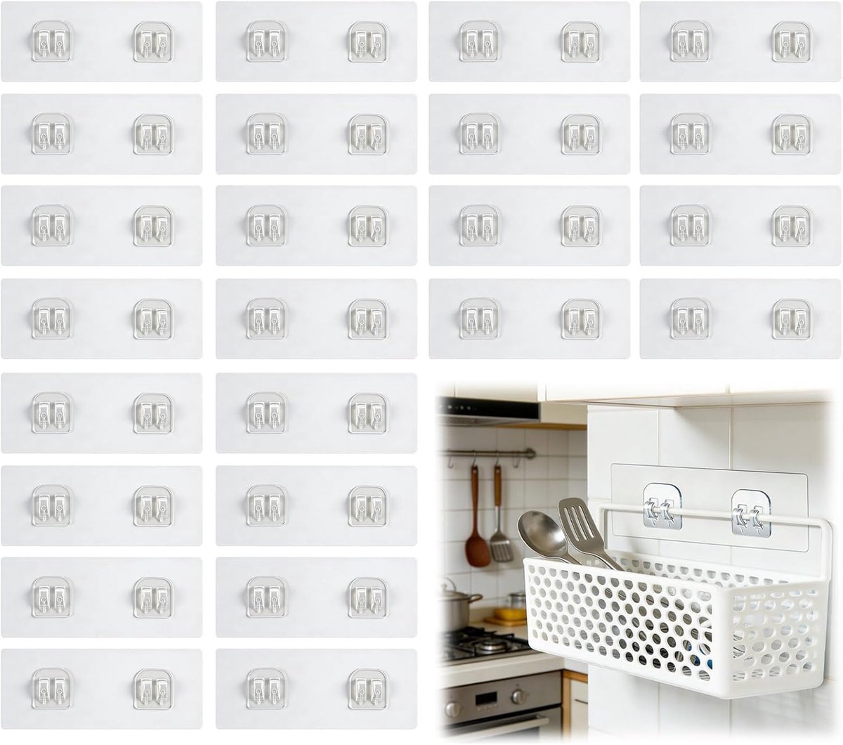 24 Stuks Vervangende Zelfklevende Haken | Robuuste Waterdichte Wandhaken | Voor Badkamer Douche En Keuken | Geschikt Voor Handdoeken Zeepbakjes En Douchehouders | Eenvoudige Bevestiging Zonder Boren| Cyslmuk®