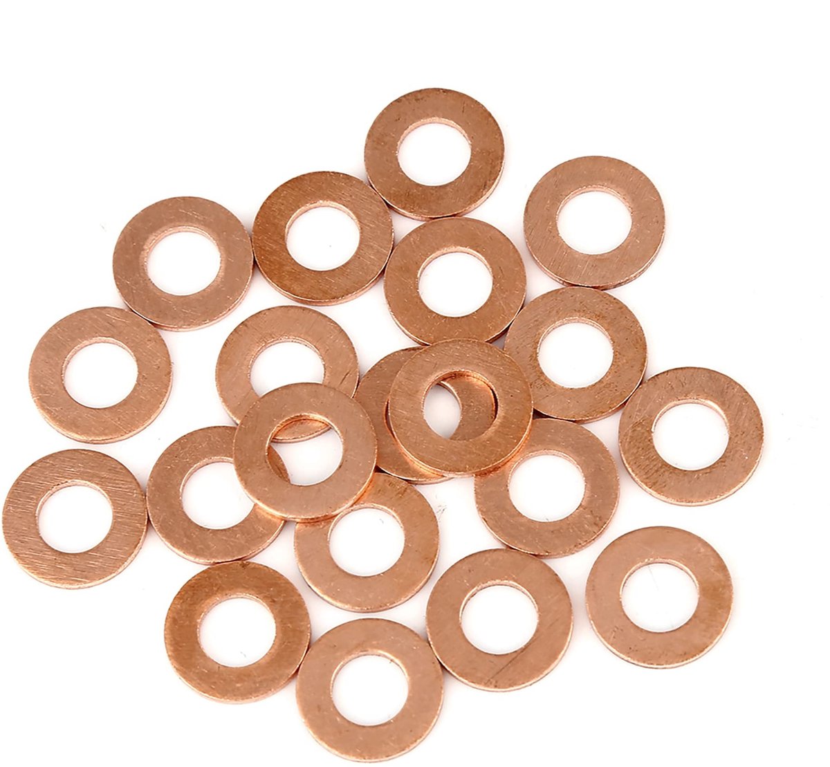 Dailygoods- Sluitring Hoogwaardige Koper - Afdichting Ring - Set van 20 Stuks - 8 x 16 x 1,5 mm - Duurzaam - Geschikt voor Voertuigen/Boten - Afdichtring
