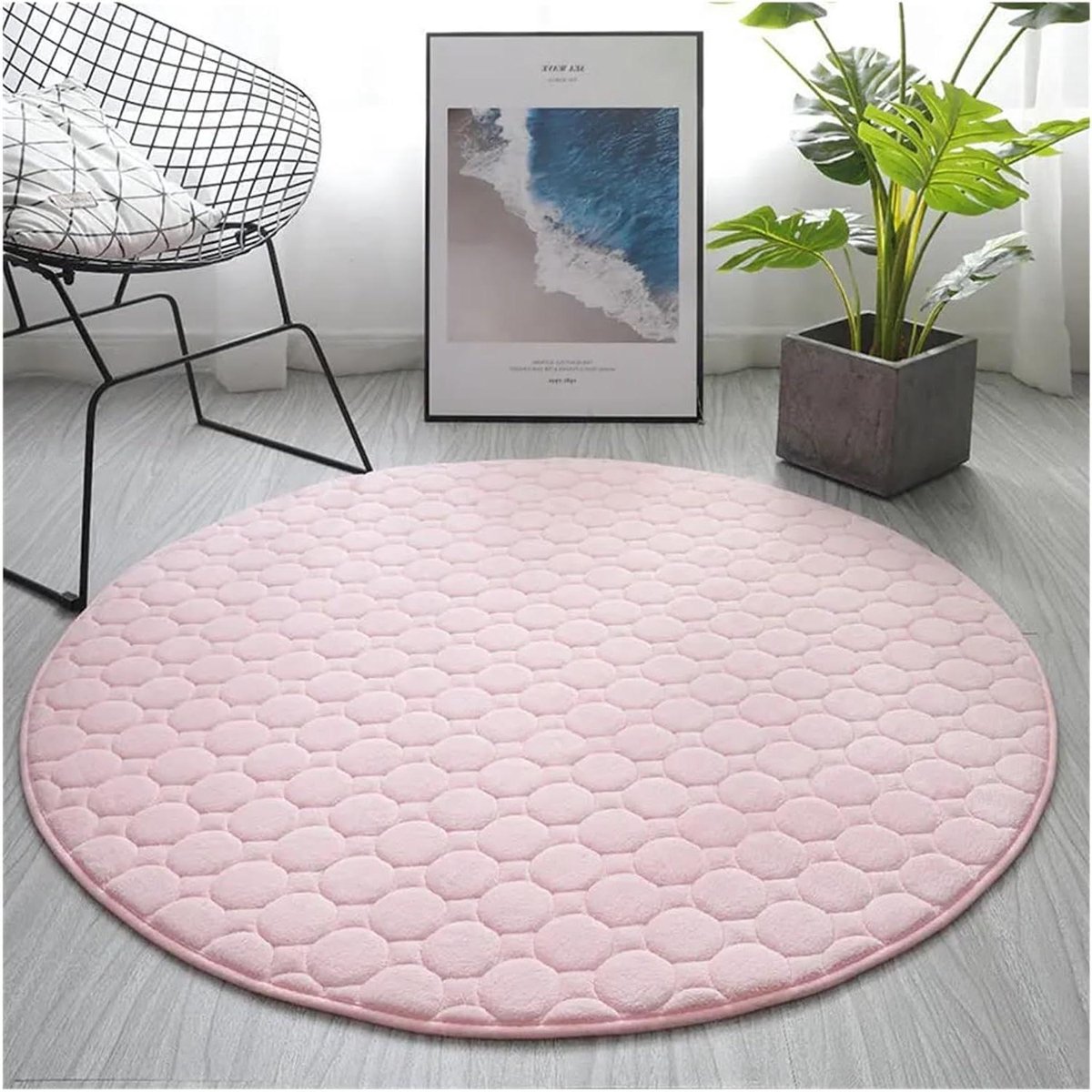 Vloerkleed Rond - Zachte Vloerbedekking - Woonkamer Decoratie - Coral Fleece Materiaal - 1