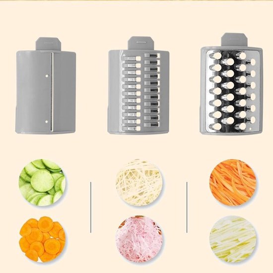 Elektrische Rasp - Keuken Gereedschap - Maaltijd Voorbereiding - 3 Verschillende Kegels - 14x16x29cm - Wit — afbeelding 3