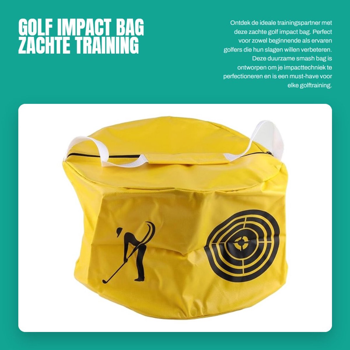 Dailygoods- Impact Bag Duurzaam - Smash Bag - Golf Training - Zachte Golf - Geel - Twee Kleuren