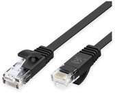 Internetkabel - CAT6 Ethernet Netwerk tot 1000Mbps - RJ45 Platte UTP Kabel - Zwart - 0.5 Meter