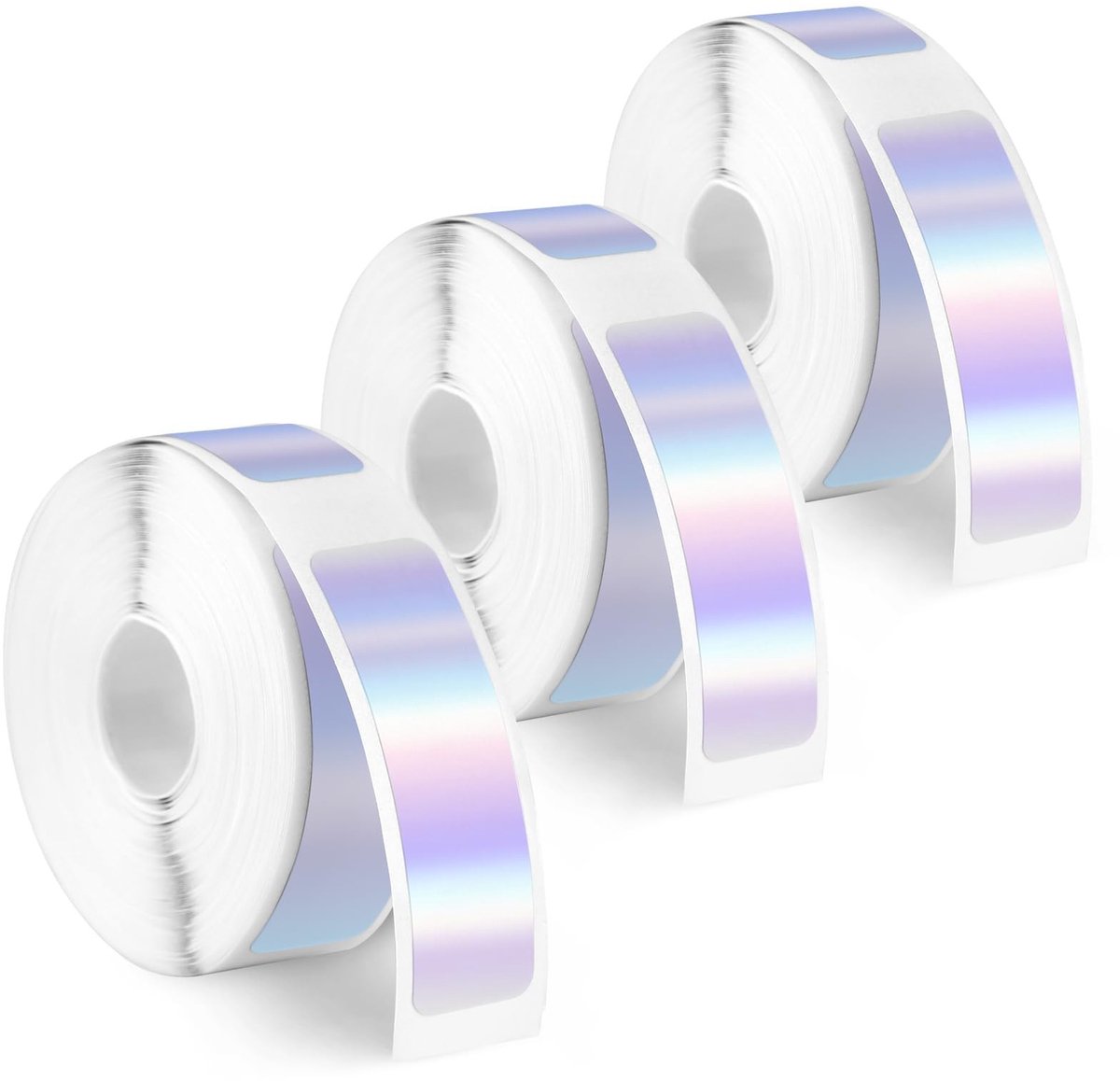 Dailygoods- Labelmaker Tape - 3 Rollen Holografisch - 480 Stuks - 12 x 40 mm - Waterdicht - Thermisch Stickerpapier - Etiketten