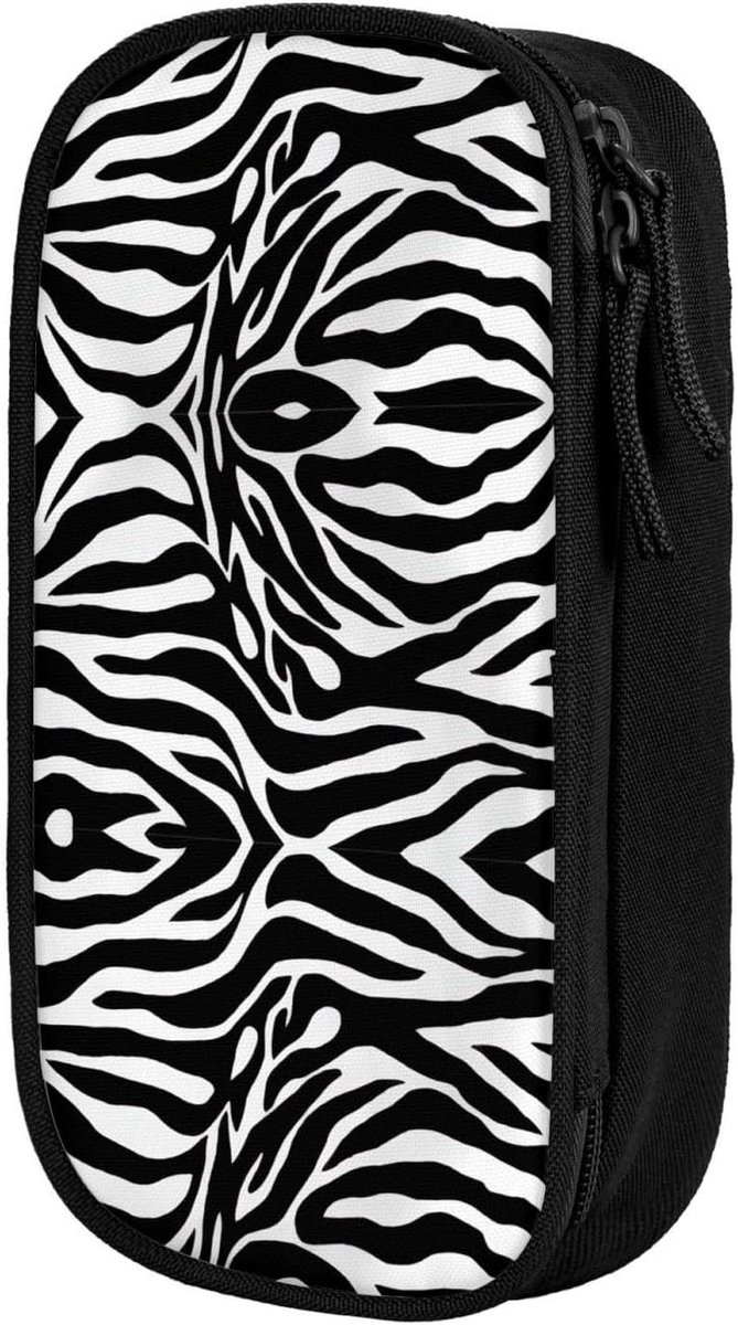 Potloodetui Grote Capaciteit - Pennenzak Organizer - School en Werk - Praktische 3 Compartimenten - 20 cm Breed - Zwart