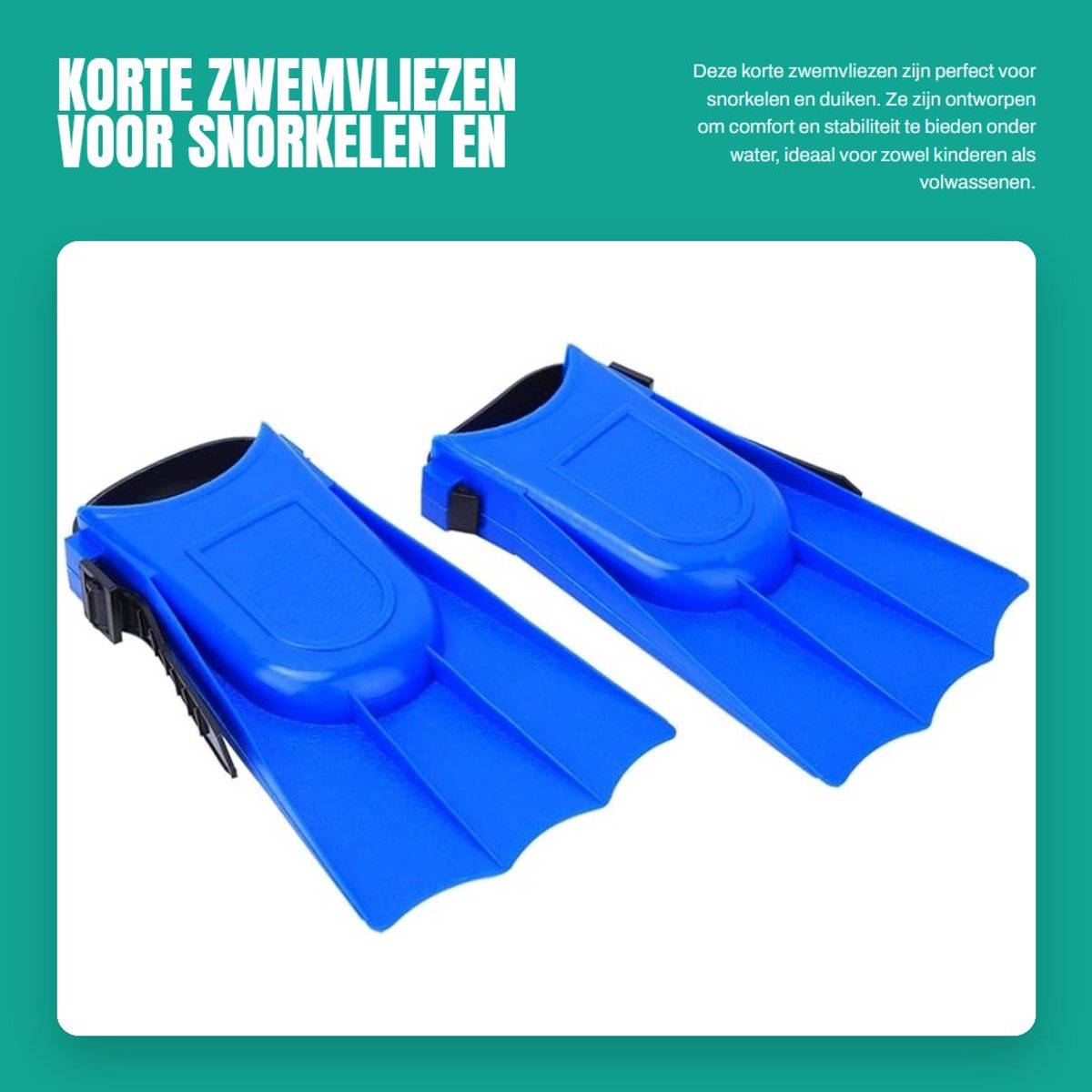 Dailygoods- Zwemvliezen Kinderen - Blauw - Duiken Flippers - Comfortabel - Antislip - Stroomlijn Frame - Snelle Afvoer - Duikflippers
