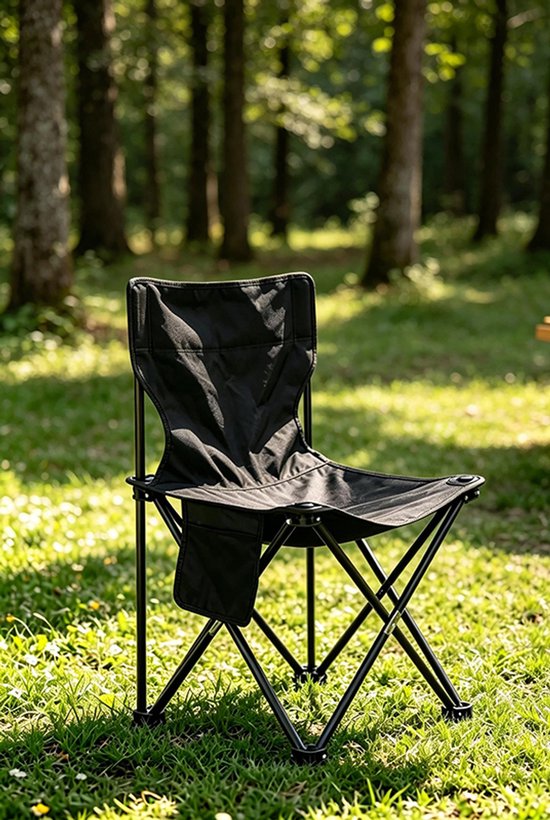 Zwarte strandstoel voor volwassenen van 43 cm lichtgewicht campingstoel klapstoel opvouwbare tuinstoel voor buiten geschikt voor kamperen strand concerten en andere gelegenheden — afbeelding 5