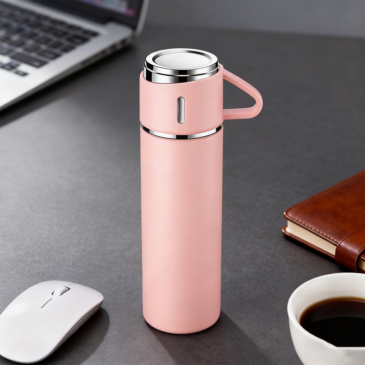REDOM RVS Thermosfles 500 ml - Roze thumbnail 3