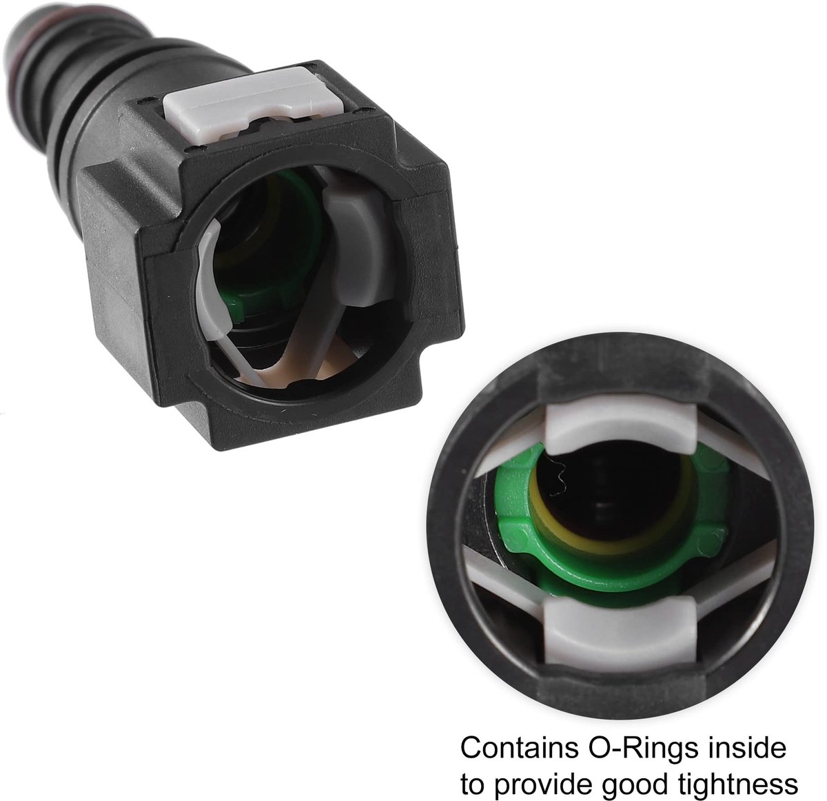 Dailygoods- Slang Connector Duurzaam - Brandstofleiding/Slang - Kwaliteitsnylon - Corrosiebestendig - Tijdbesparend - Inclusief O-ringen - Brandstofconnector