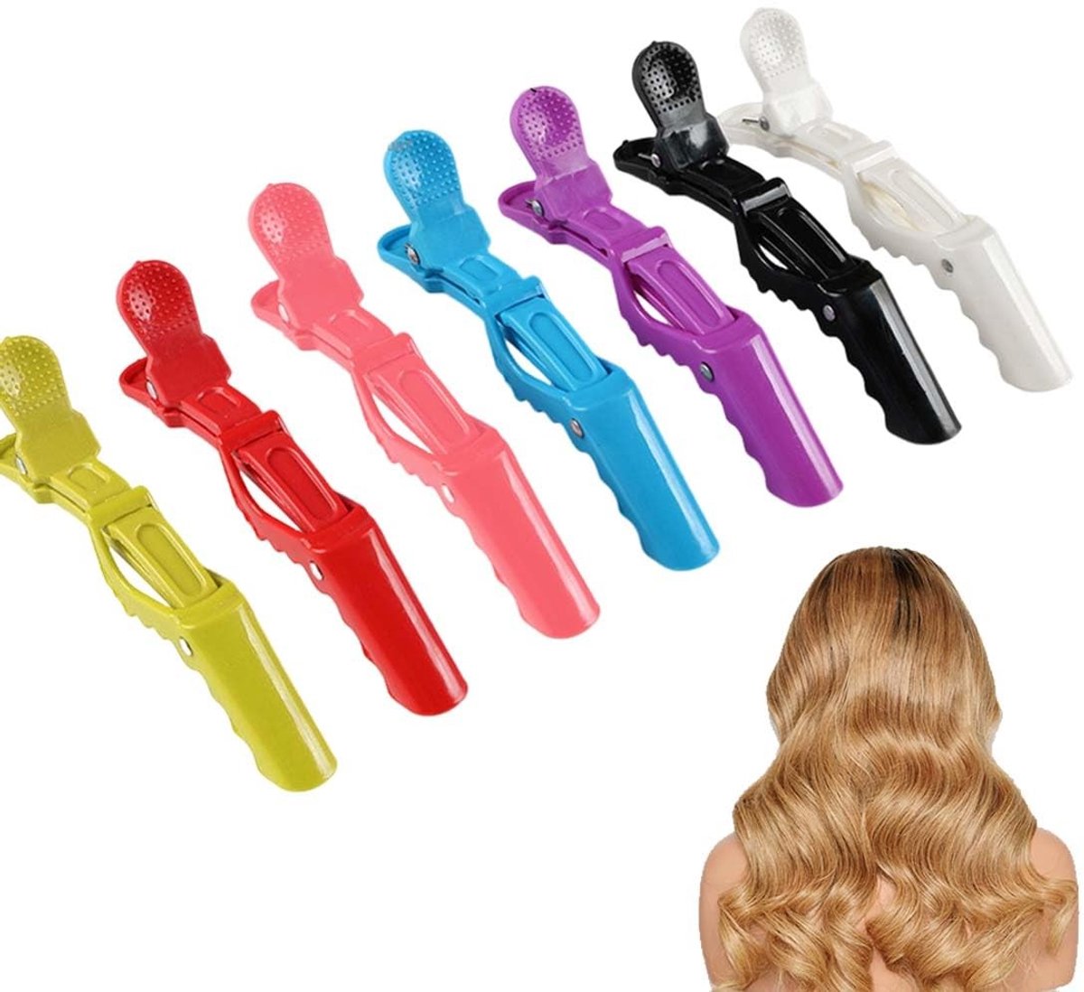 Dailygoods - Professionele Kappershaarspelden - Klauwen voor Haar - Eenvoudige Styling - 7 Stuks - Geschikt voor Dik of Dun Haar - Perfect voor Kappers