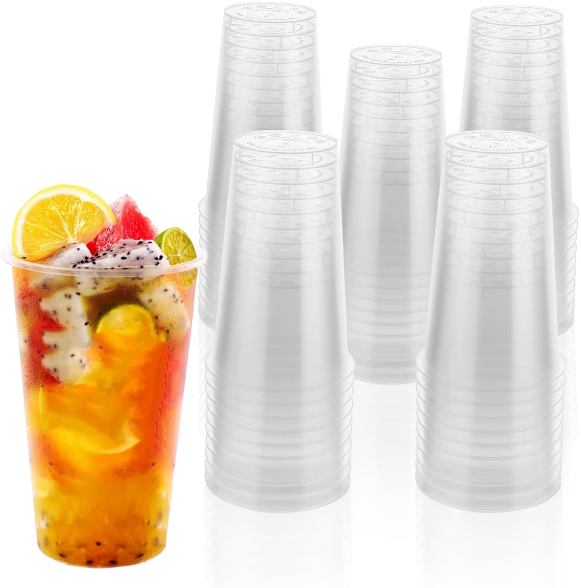 Dailygoods - 50 stuks Herbruikbare Plastic Bekers - 500 ml Drinkbekers voor Feesten