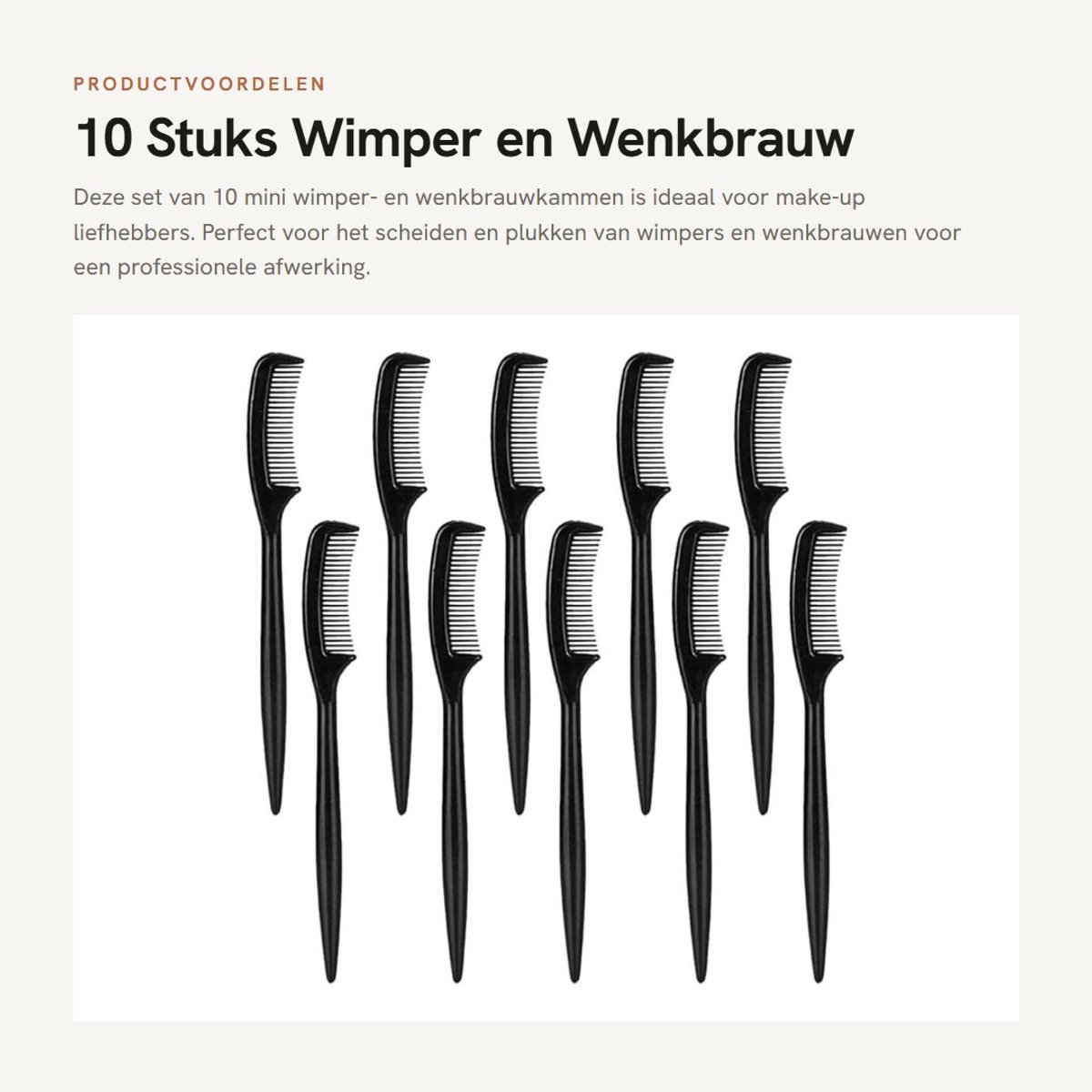 Dailygoods- Wimperkam 10 Stuks - Mini Wenkbrauw/Wimperkam - Multifunctionele Borstel - Lichtgewicht - Hygiënisch - Perfect voor Make-up - Wenkbrauwkam