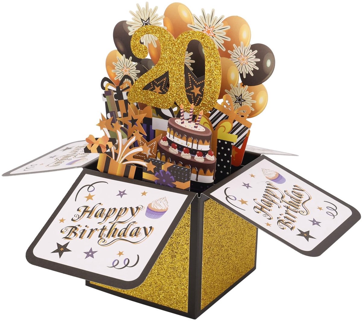 Dailygoods- Pop-Upkaart Gelukkige Verjaardag - 3D-Kaart - Verjaardagskaart met Envelop - Cadeau-Idee - Kleurrijk - Inclusief Wenskaart