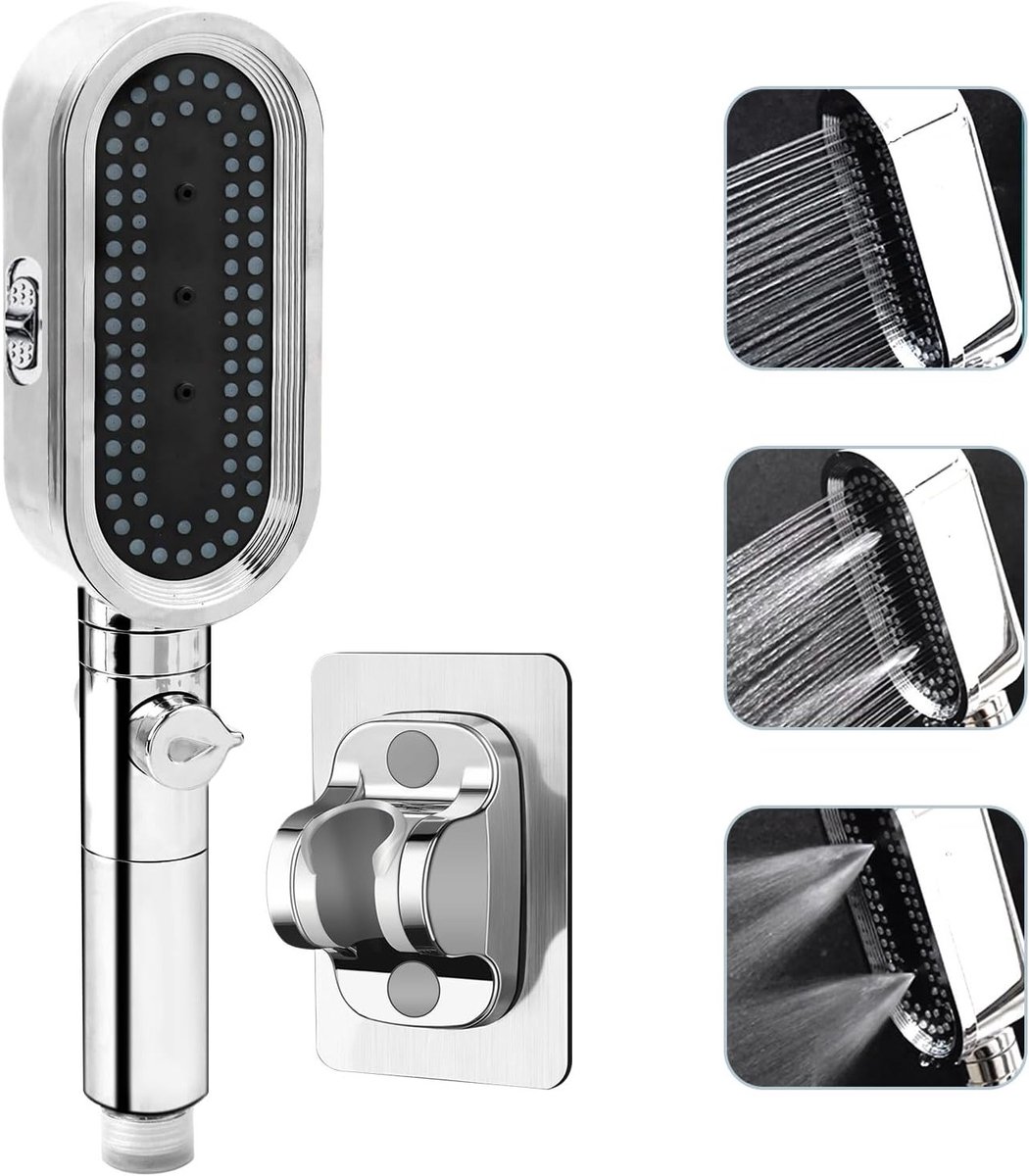 Efficiënte Waterbesparende Douchestraal met 5 Instelbare Modi, Handdouche voor Badkamer, K