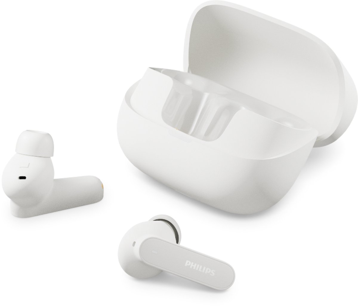PHILIPS TAT3000WT/00 - True Wireless Oordopjes - Adaptive Noise Cancelling - Bluetooth 6.0 - Tot 48 Uur Batterijduur - 6 Microfoons - Spatial Audio - Auracast™ - Multipoint - IPX4 Spatwaterbestendig - Wit
