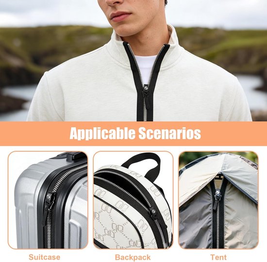 Rits reparatie kit - Universele ritskop - Kleding repareren - Gereedschapsvrije installatie - 12 stuks - Zwart — afbeelding 4