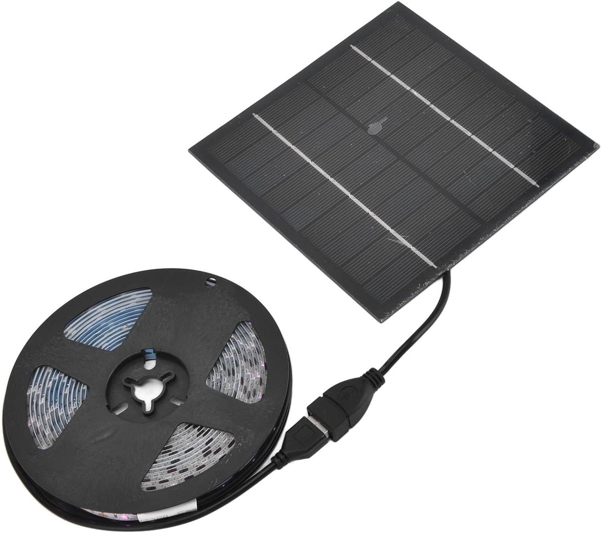 Zonne Groeilamp - LED Plantenlamp - Planten Ondersteunen - Draagbaar Zonnepaneel - 2 Meter - Zwart