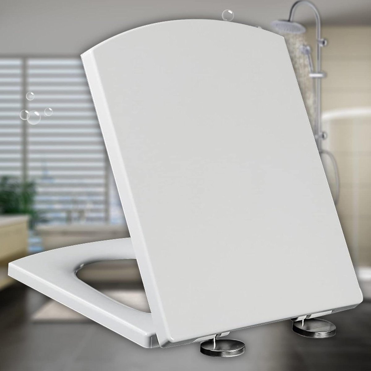 Toiletbril - Toiletzitting - Badkamer Comfort - Zacht sluitend deksel - 44-50 cm - Wit