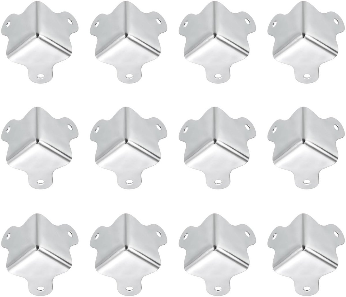 Dailygoods- Hoekbeschermers 24 Stuks - Metalen Hoekbeugels - Randbescherming 30 x 23 mm - Decoratieve Hoekbracehoes - Stevig Metaal - Voor Meubels en Opbergdozen
