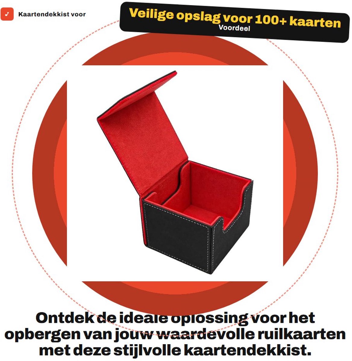 Dailygoods- Kaartendekkist met magnetische sluiting - Opbergdoos voor ruilkaarten - PU-leer - Waterdicht - Antislip textuur - Geschikt voor TCG/CCG kaarten