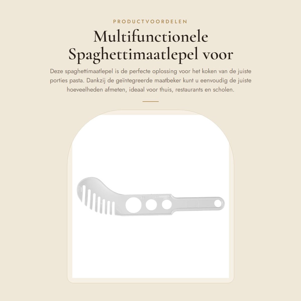 Dailygoods- Spaghettimaatlepel met geïntegreerde maatbeker - Multifunctionele Pastamaatlepel - Portiecontrole - Keukengadget - Duurzaam ABS-materiaal - Voor thuis, restaurants en scholen - Pastalepel