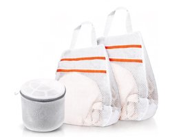 Wasmachine Waszak Set 3-delig - Dubbele Rits Wasnetten - Honingraat Waszak voor Delicate Kleding - BH Waszak en Kleding Beschermzakken - Polyester